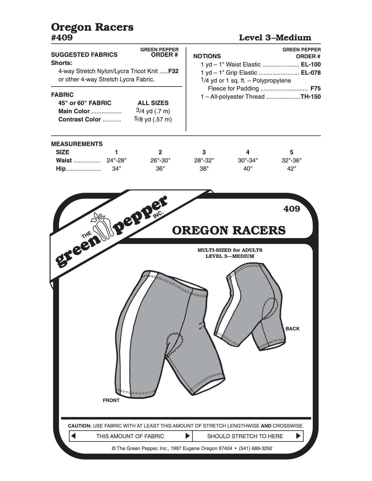 Adult’s Oregon Biking Shorts Pattern - 409 - The Green Pepper Patterns - Simplifi Fabric