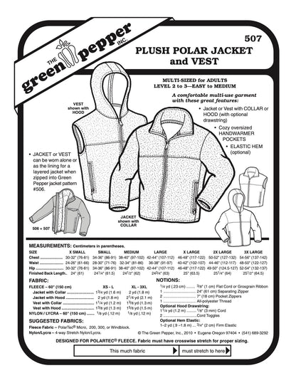 Adult’s Plush Polar Jacket & Vest Pattern - 507 - The Green Pepper Patterns - Simplifi Fabric