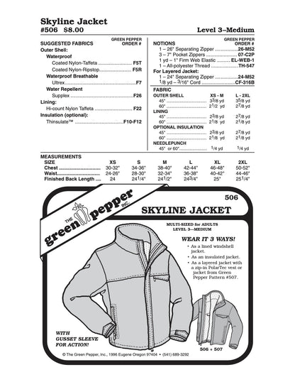 Adult’s Skyline Jacket Pattern - 506 - The Green Pepper Patterns - Simplifi Fabric