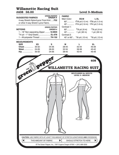 Adult’s Willamette Racing Suit Pattern - 408 - The Green Pepper Patterns - Simplifi Fabric