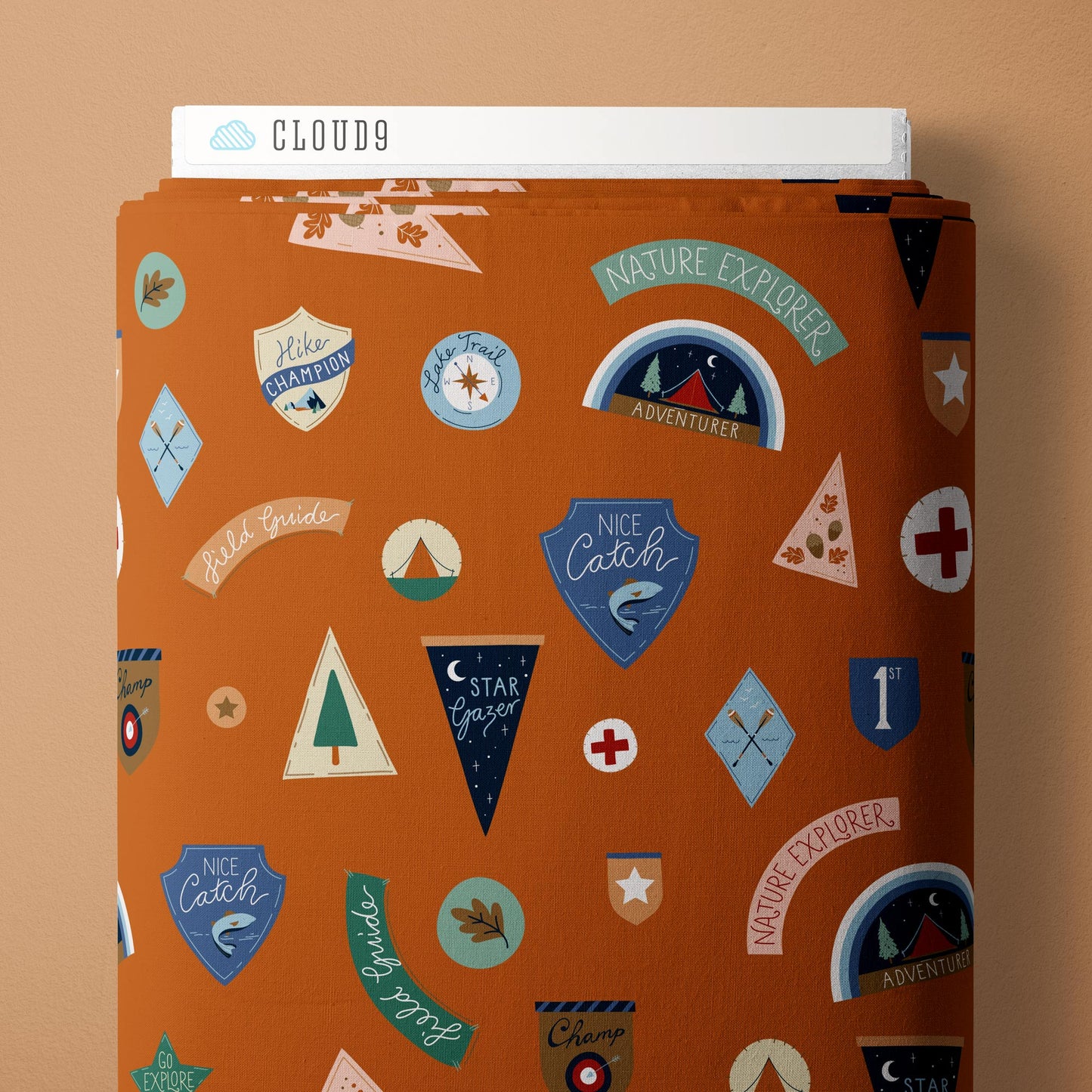Adventure Club Campout - Rust - Backwoods and Boots - Softly Studio - Cloud 9 Fabrics - Poplin - Simplifi Fabric