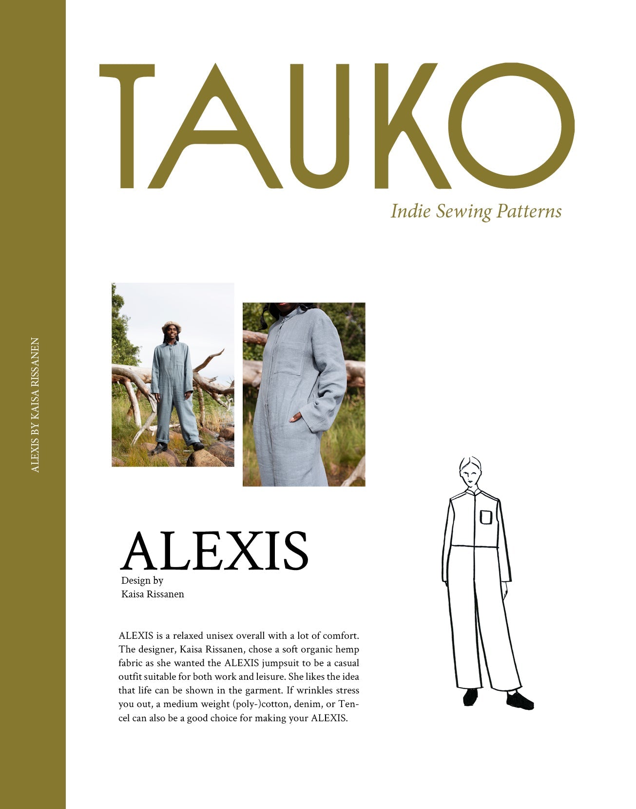 ALEXIS Jumpsuit by Kaisa Rissanen PDF Sewing Pattern - TAUKO - Simplifi Fabric