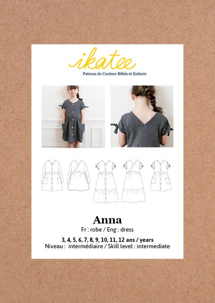 Anna Dress Sewing Pattern - Girl 3/12Y - Ikatee - Simplifi Fabric