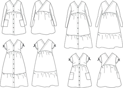 Anna Mum Dress Sewing Pattern - Ladies 34/46 - Ikatee - Simplifi Fabric