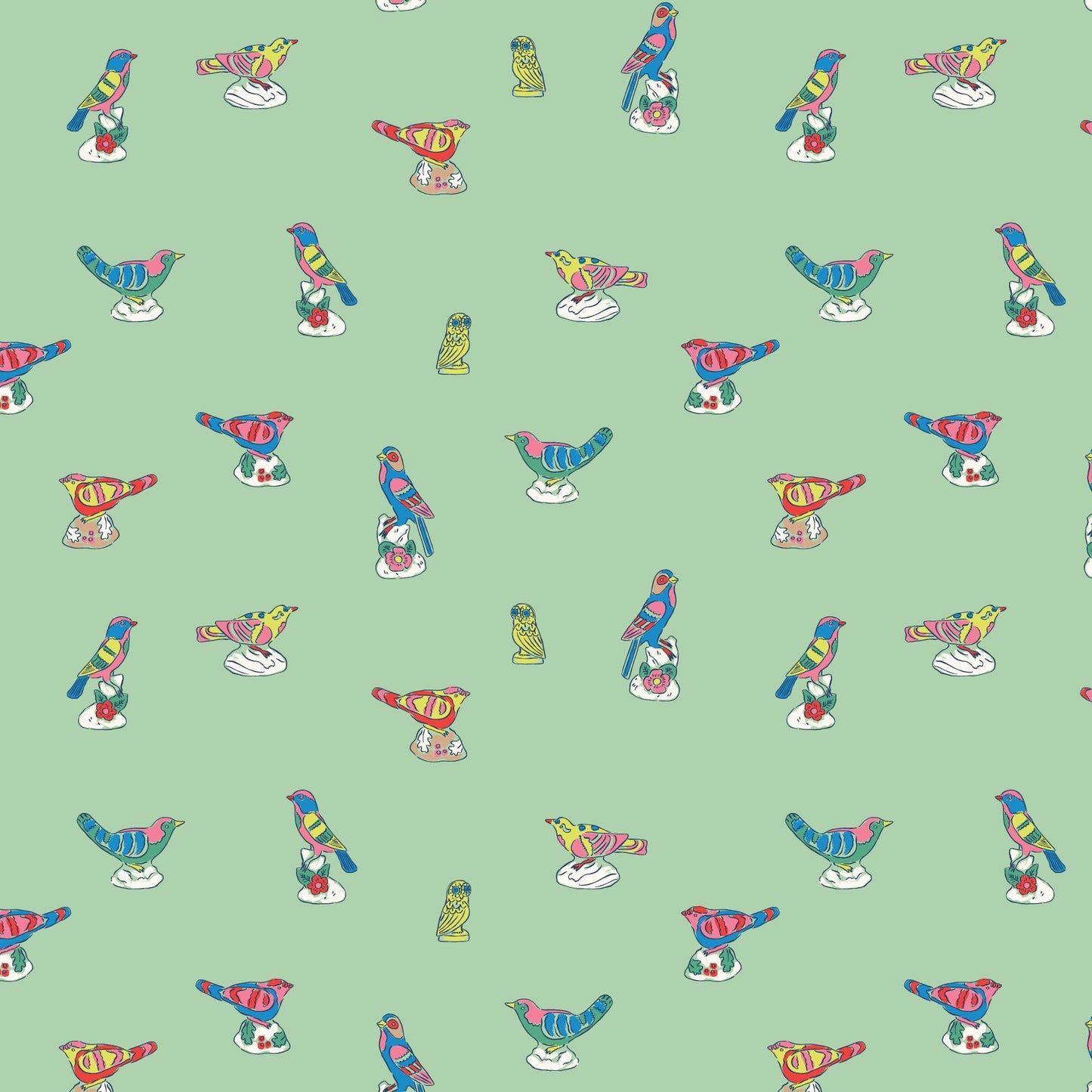 Antique Birds - Nice Nice - Emily Taylor - Cloud 9 Fabrics - Poplin - Simplifi Fabric
