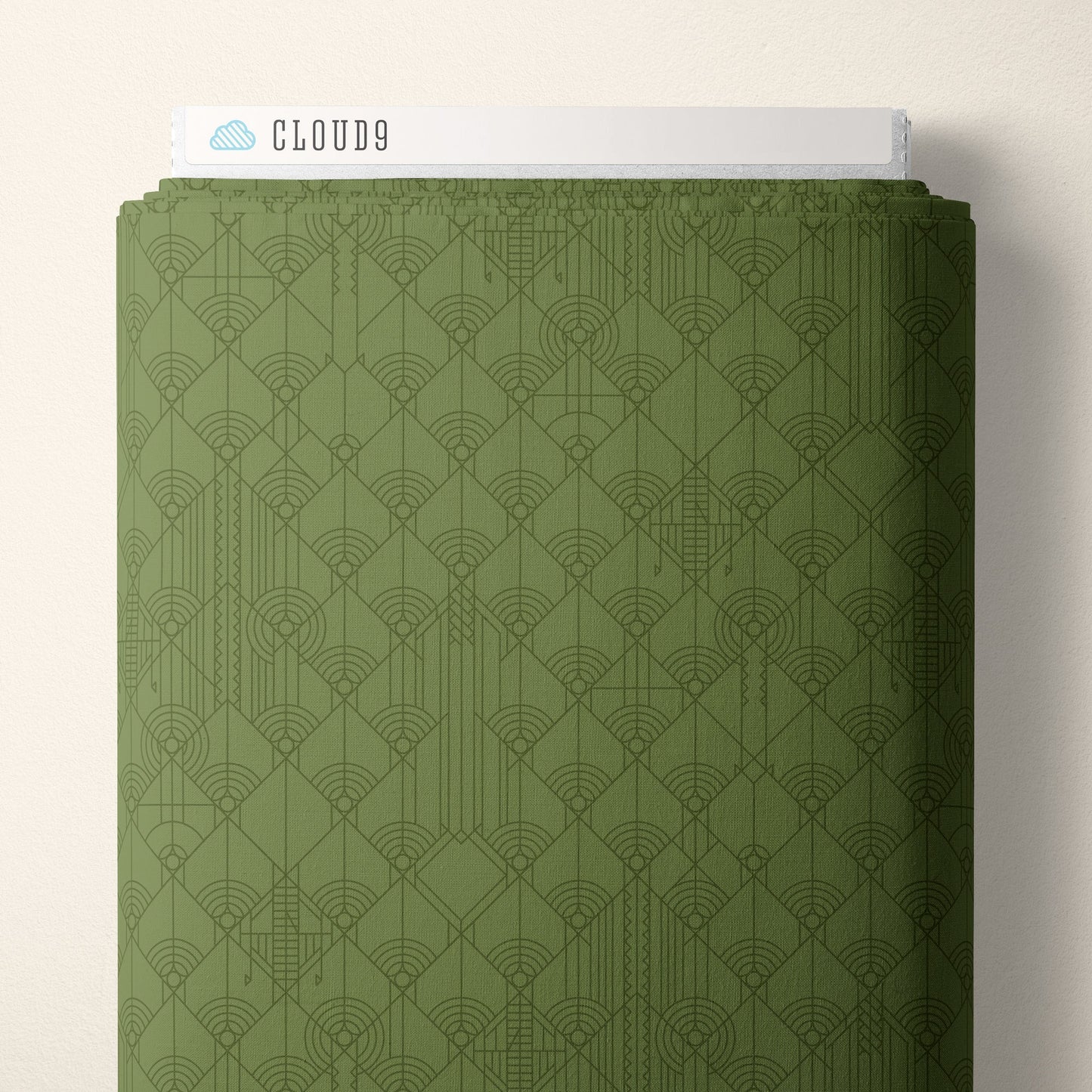 April Showers - Autumn Green - FLW Tone On Tone - Frank Llyod Wright - Cloud 9 Fabrics - Poplin - Simplifi Fabric