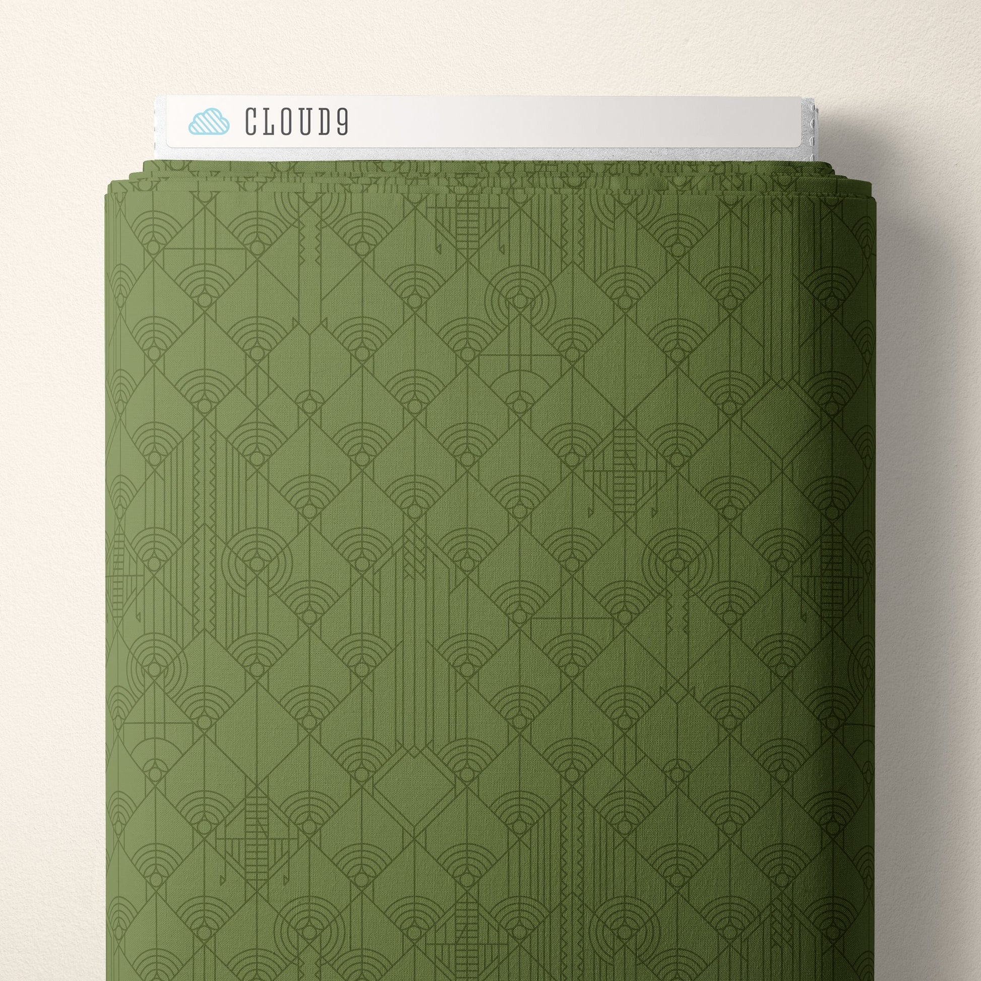April Showers - Autumn Green - FLW Tone On Tone - Frank Llyod Wright - Cloud 9 Fabrics - Poplin - Simplifi Fabric