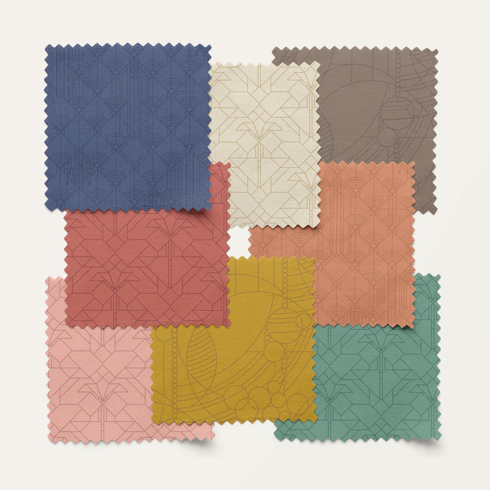 April Showers - Stone Gray - FLW Tone On Tone - Frank Llyod Wright - Cloud 9 Fabrics - Poplin - Simplifi Fabric