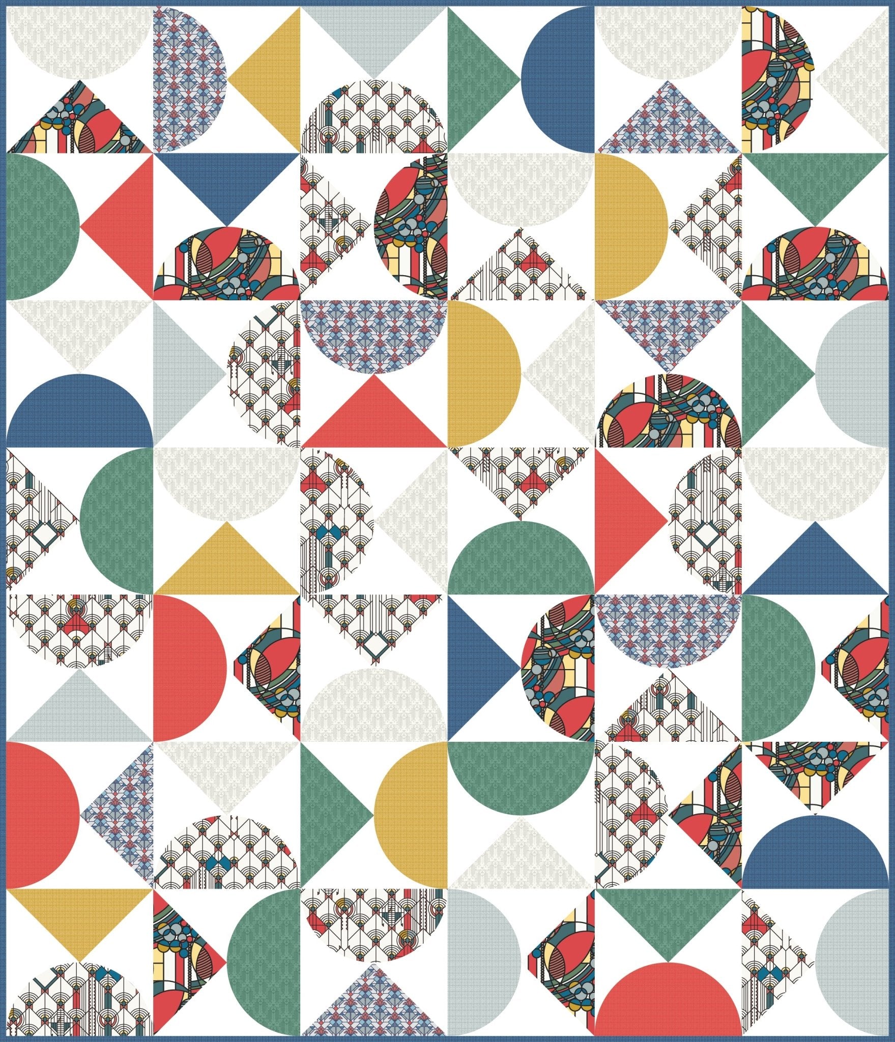 April Showers - Water - Frank Lloyd Wright - Cloud 9 Fabrics - Poplin - Simplifi Fabric