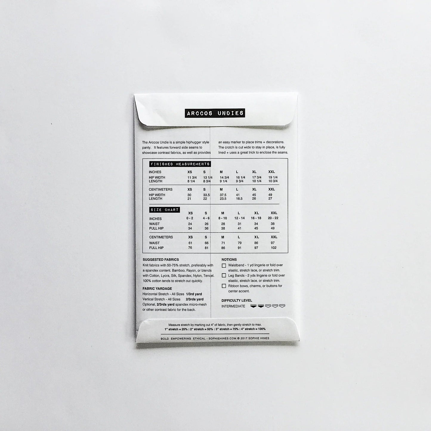 Arccos Undies - Paper Sewing Pattern - Sophie Hines - Simplifi Fabric