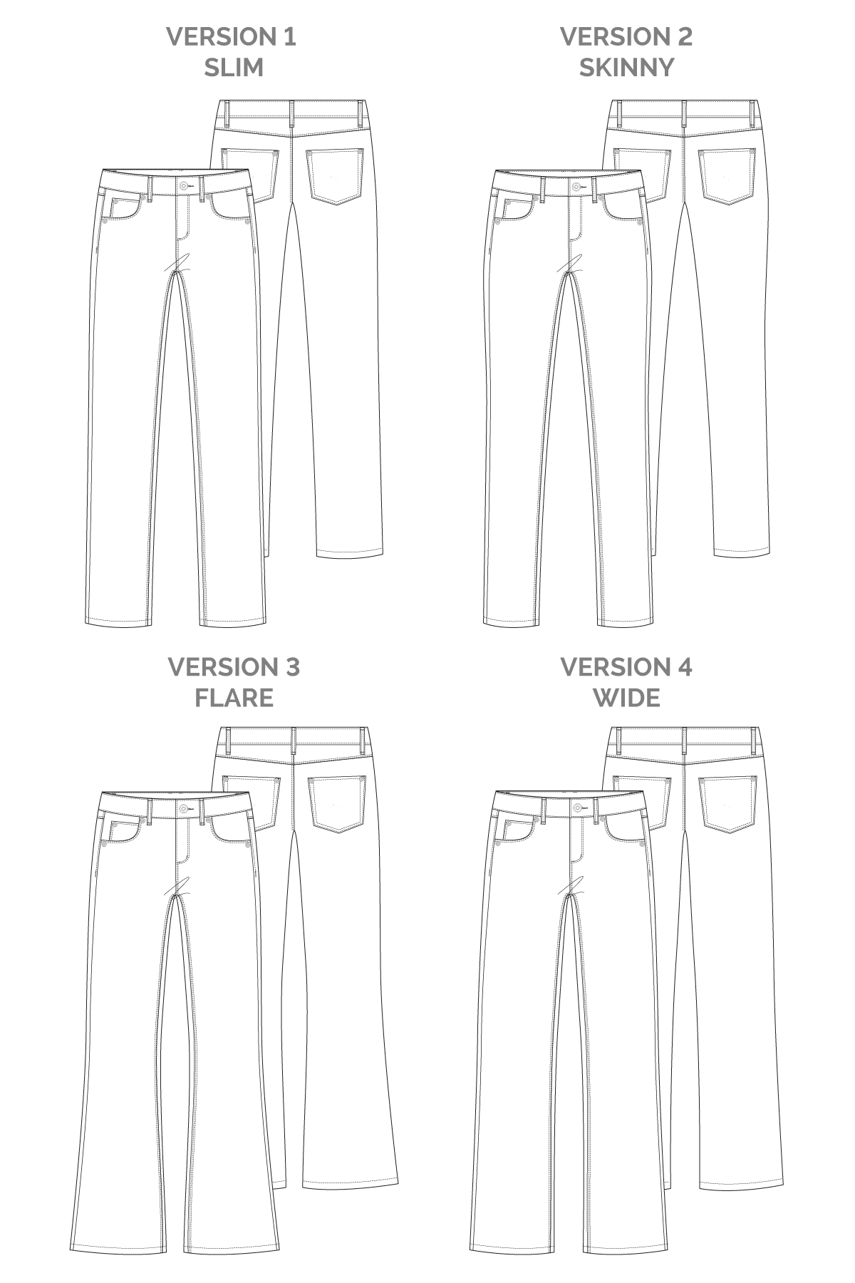 Ash Jeans (4 in 1!) - Megan Nielsen Patterns - Sewing Pattern - Simplifi Fabric