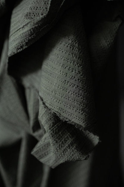 Aspen Green Seersucker Stripe Indian Organic Cotton - Merchant & Mills - Simplifi Fabric