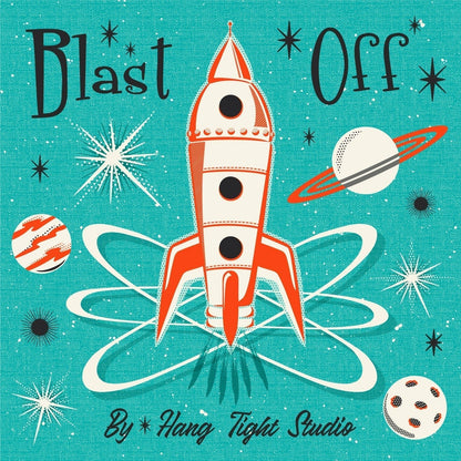 Atomic Space - Blast Off - Hang Tight Studio - Cloud 9 Fabrics - Poplin - Simplifi Fabric