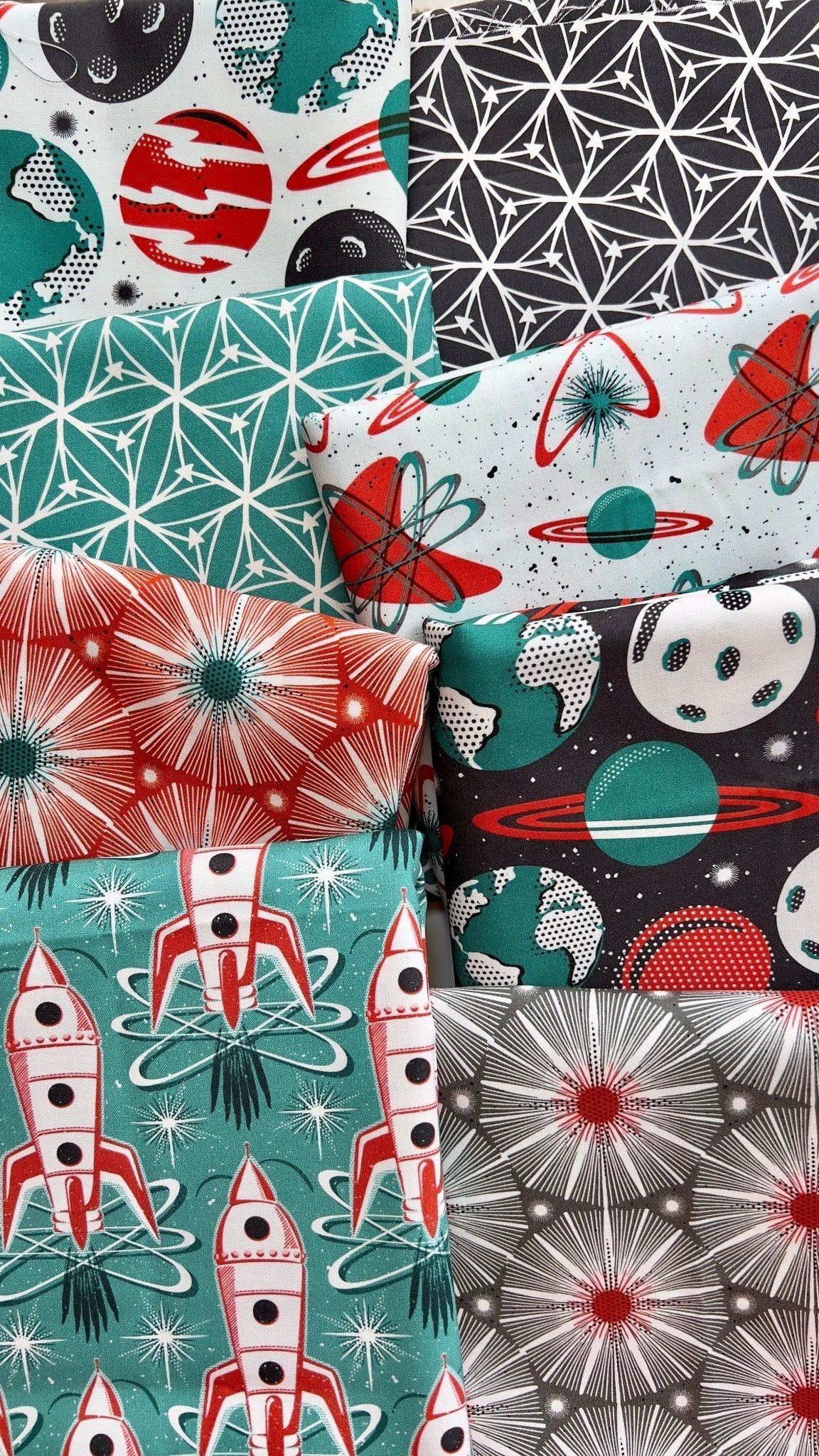 Atomic Space - Blast Off - Hang Tight Studio - Cloud 9 Fabrics - Poplin - Simplifi Fabric