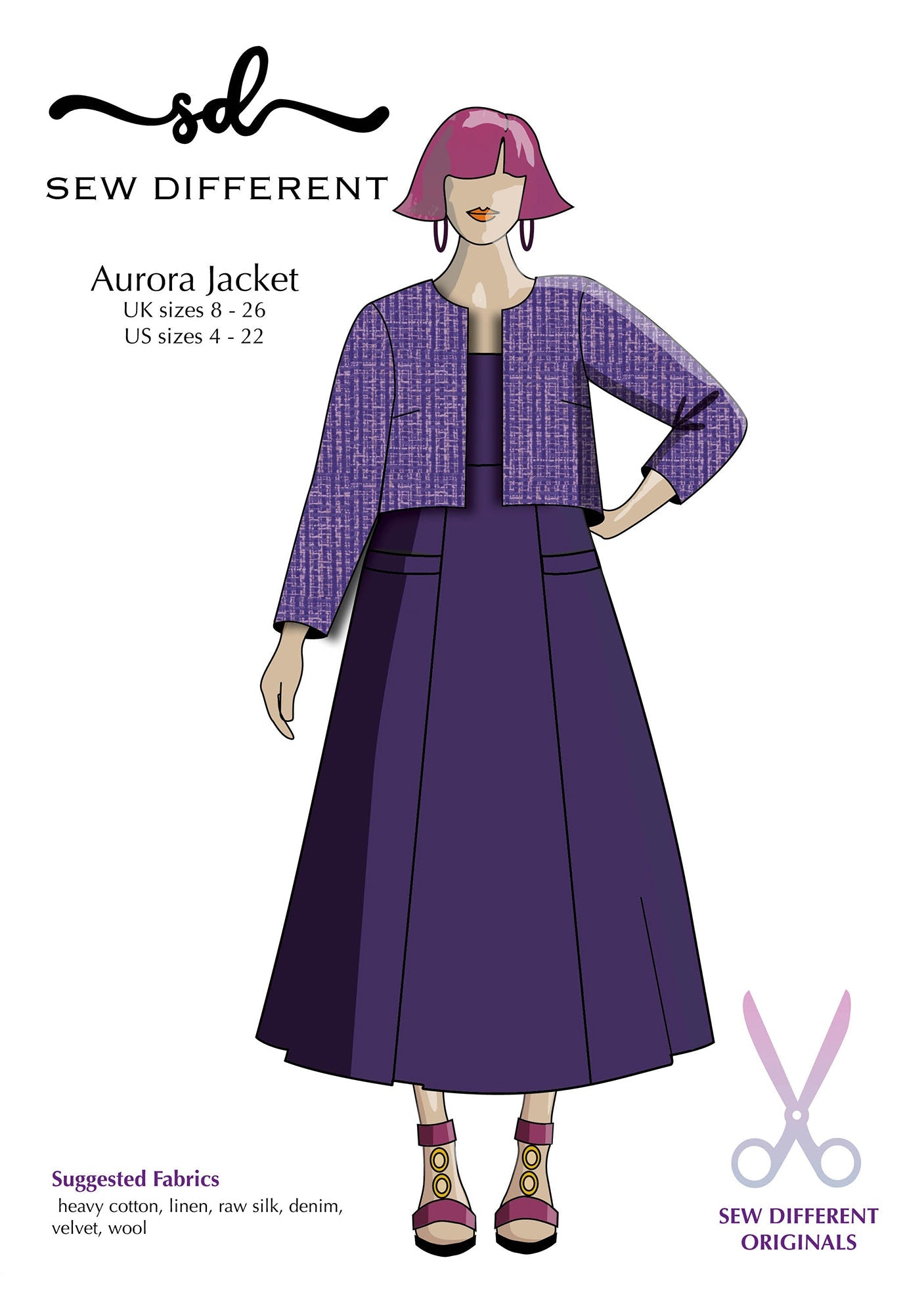 Aurora Jacket - Paper Sewing Pattern - Sew Different - Simplifi Fabric