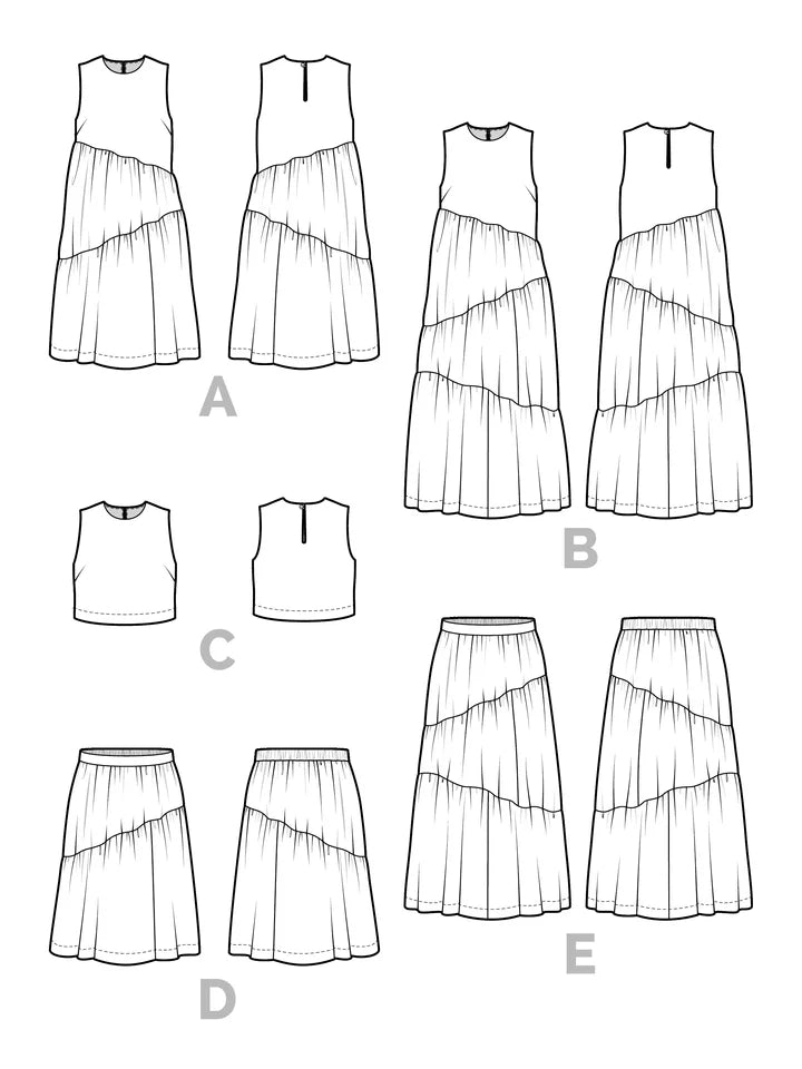 Azure Dress, Skirt & Top Pattern - Closet Core Patterns - Simplifi Fabric
