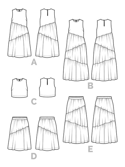Azure Dress, Skirt & Top Pattern - Closet Core Patterns - Simplifi Fabric