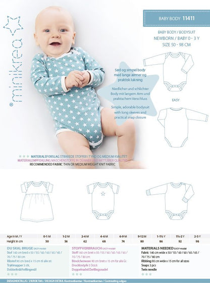 Baby Bodysuit - Minikrea - Pattern - 0 - 3 Years - Simplifi Fabric