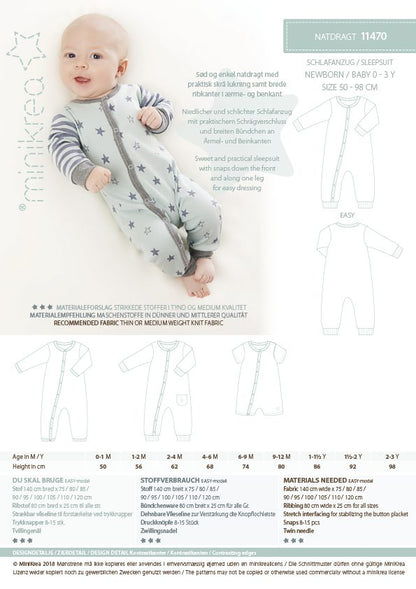 Baby Sleepsuit - Minikrea - Pattern - 0 - 3 Years - Simplifi Fabric