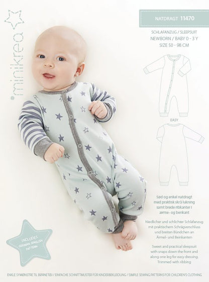 Baby Sleepsuit - Minikrea - Pattern - 0 - 3 Years - Simplifi Fabric