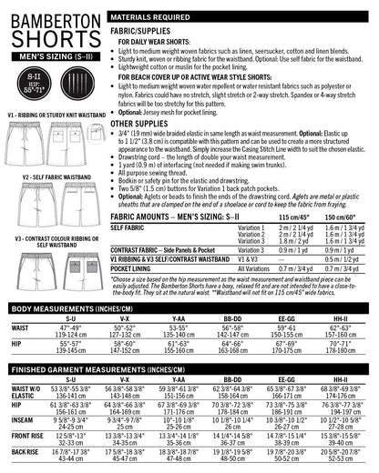 Bamberton Shorts Mens PDF Sewing Pattern - Thread Theory - Simplifi Fabric