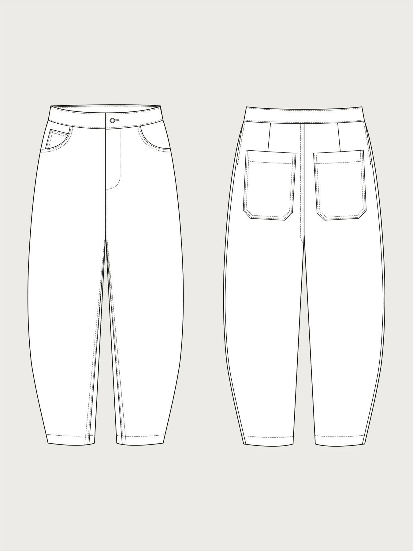 Barrel Leg Trousers Pattern - The Assembly Line - Simplifi Fabric