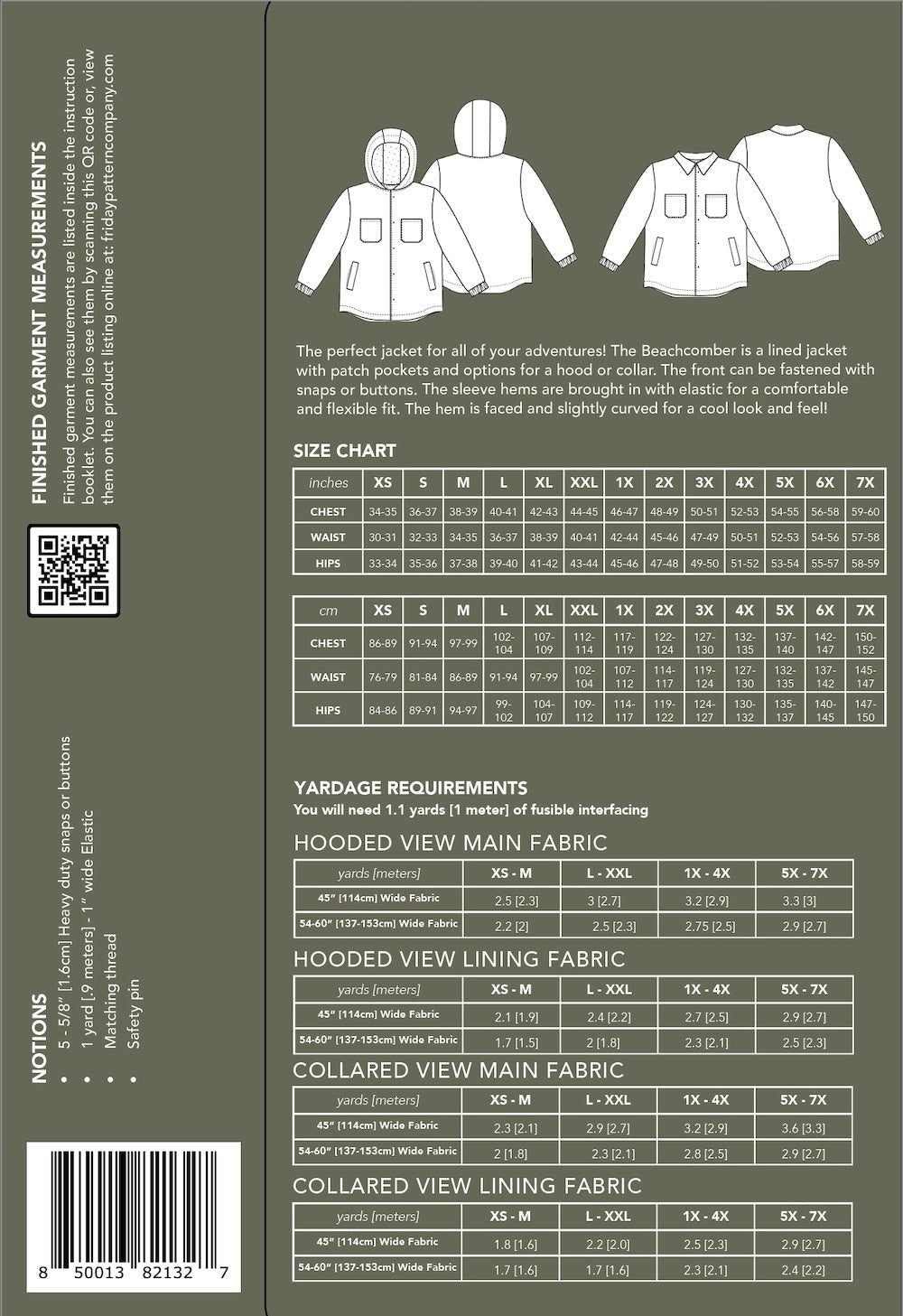 Beachcomber Jacket Pattern - Friday Pattern Company - Simplifi Fabric