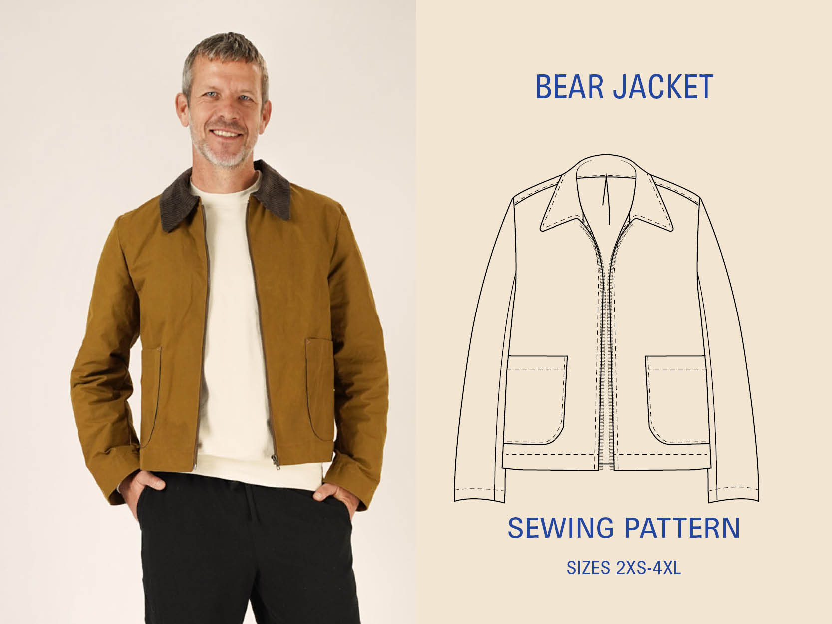 Bear Jacket Mens Paper Pattern - Wardrobe by Me - Simplifi Fabric