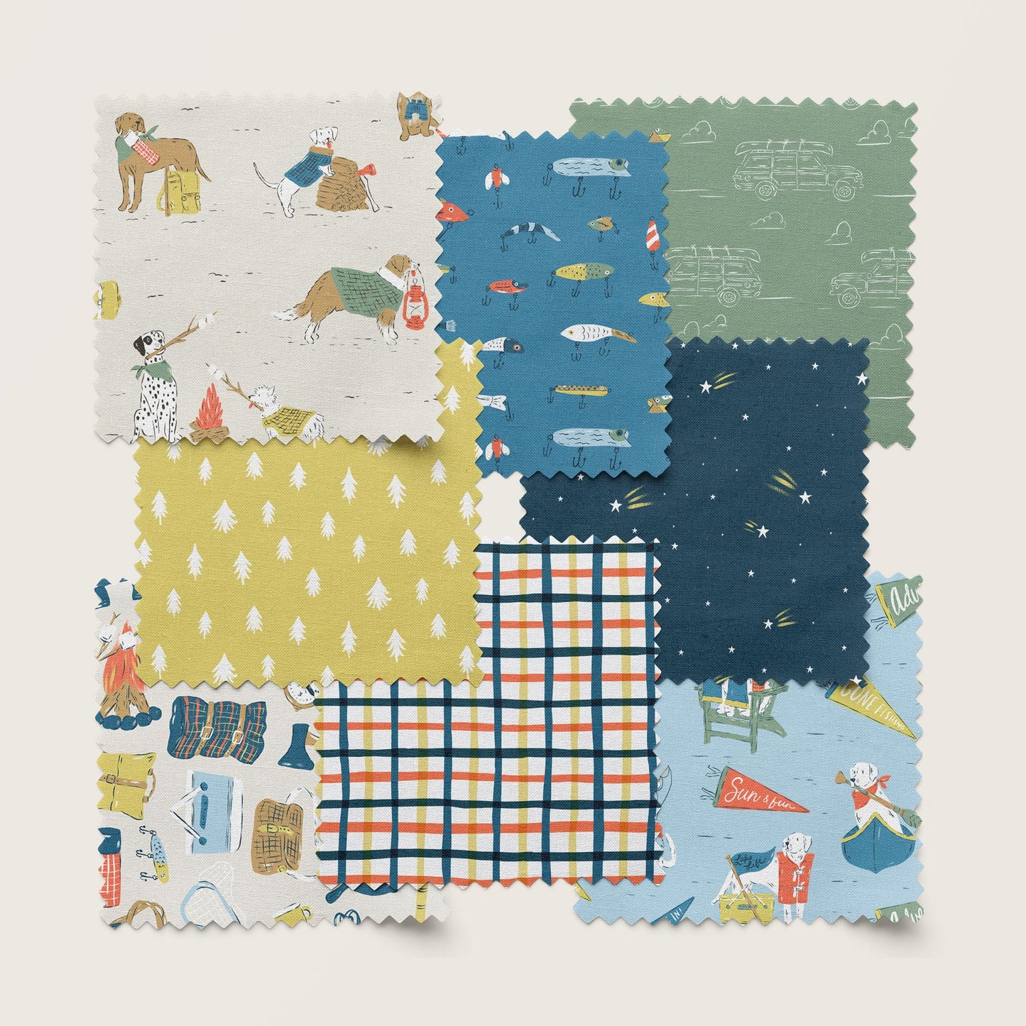 Beautiful Beetles - Camp Canine - Krissy Mast - Cloud 9 Fabrics - Poplin - Simplifi Fabric