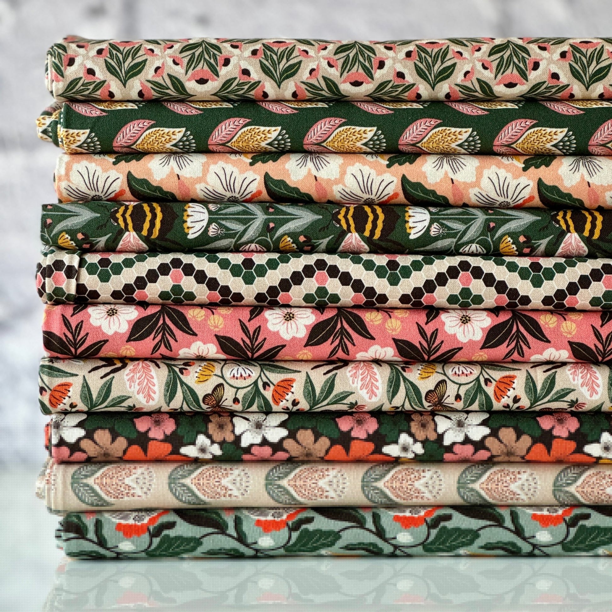 Bee - Utiful - Jade - Honey Garden - Juliana Tipton - Cloud 9 Fabrics - Poplin - Simplifi Fabric