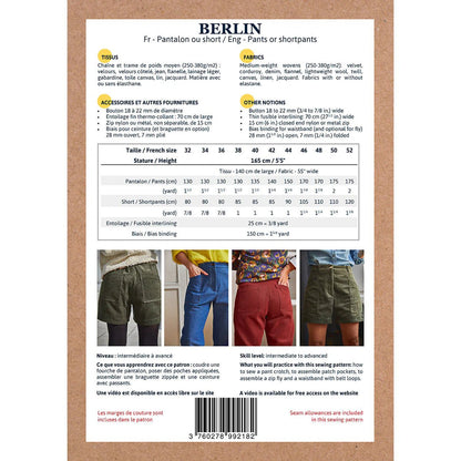 BERLIN Pants or Shorts - Women 34/52 Paper Sewing Pattern - Ikatee - Simplifi Fabric