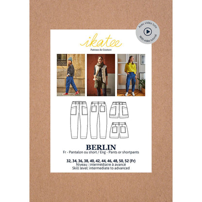 BERLIN Pants or Shorts - Women 34/52 Paper Sewing Pattern - Ikatee - Simplifi Fabric