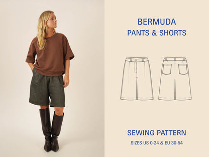 Bermuda Pants & Shorts Womens Paper Pattern - Wardrobe by Me - Simplifi Fabric