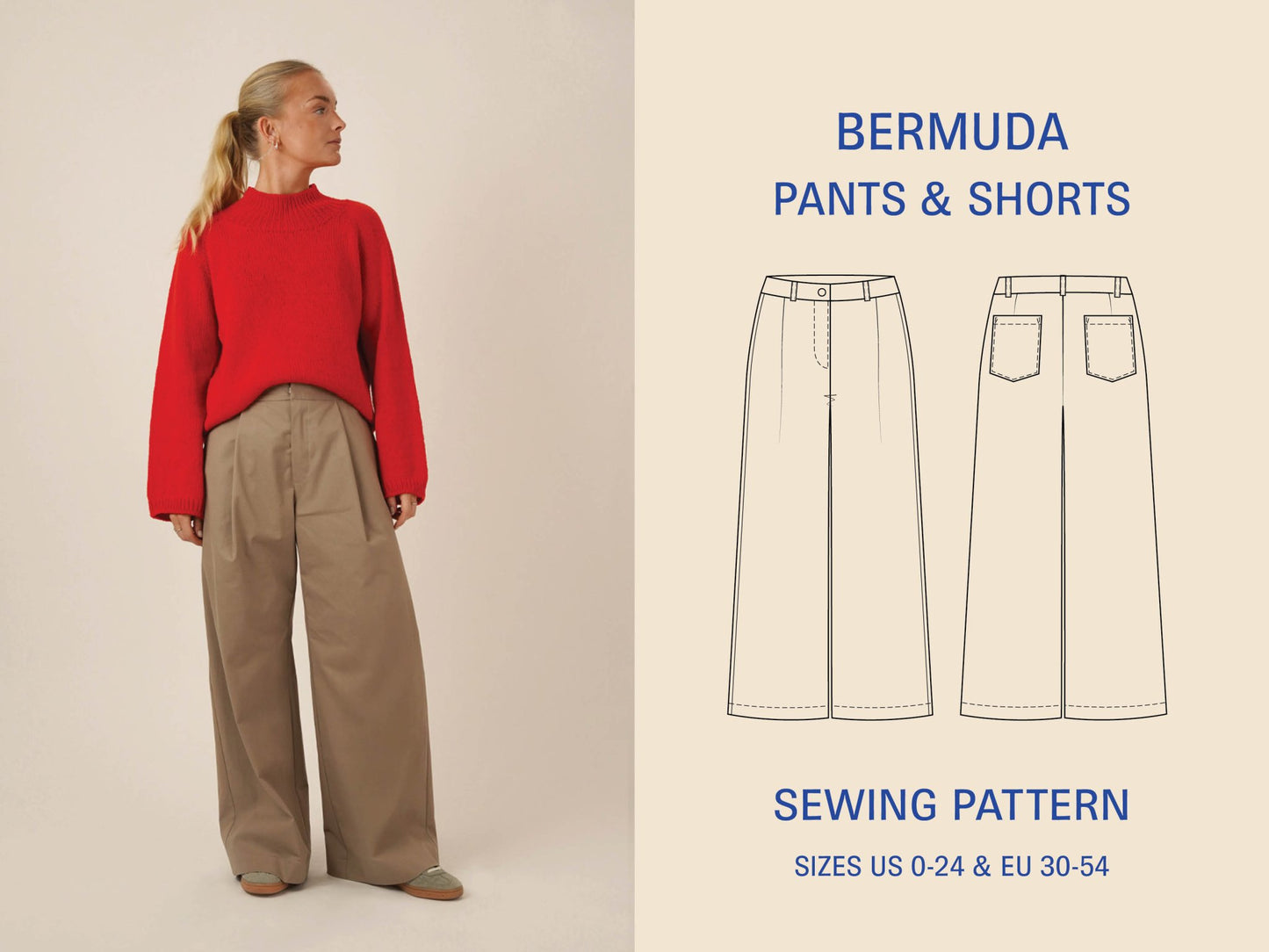 Bermuda Pants & Shorts Womens Paper Pattern - Wardrobe by Me - Simplifi Fabric