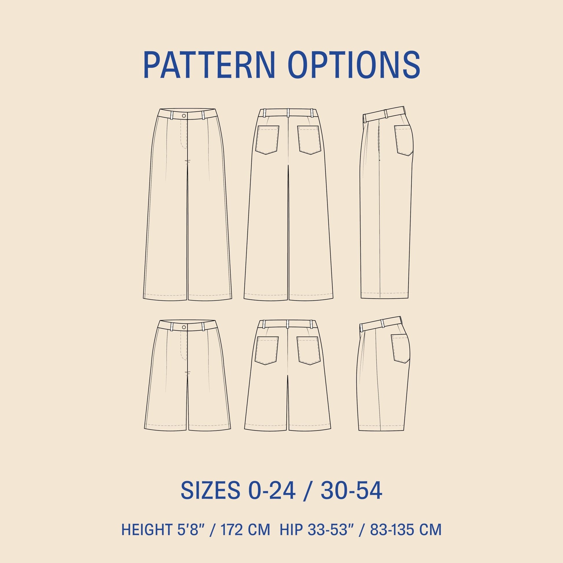 Bermuda Pants & Shorts Womens Paper Pattern - Wardrobe by Me - Simplifi Fabric