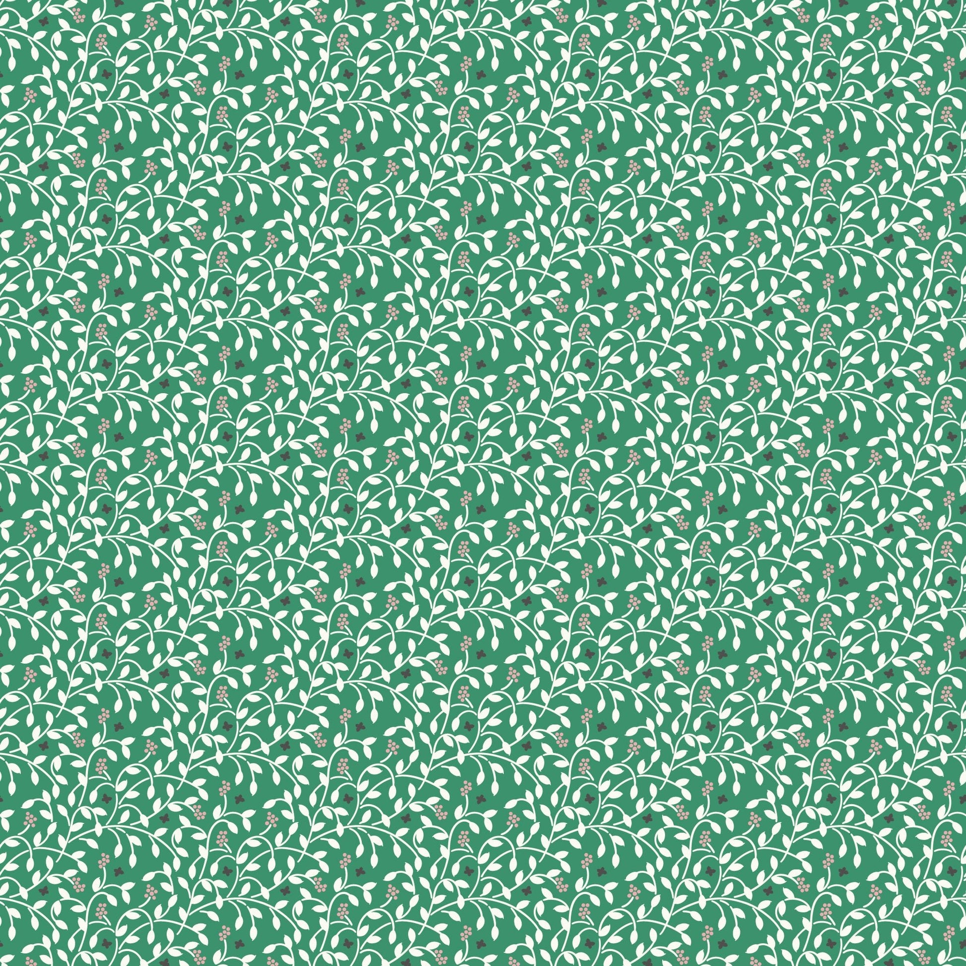 Berry Vines - Emerald - Little Bo - Kimberly Morgan - Cloud 9 Fabrics - Poplin - Simplifi Fabric