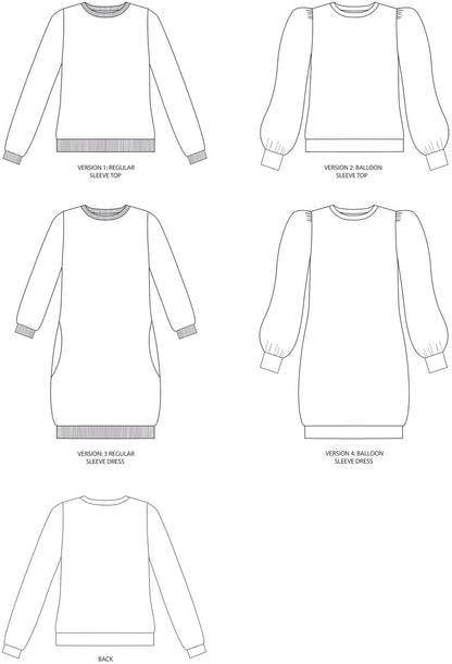 Billie Sweatshirt / Dress Pattern - Tilly And The Buttons - Simplifi Fabric