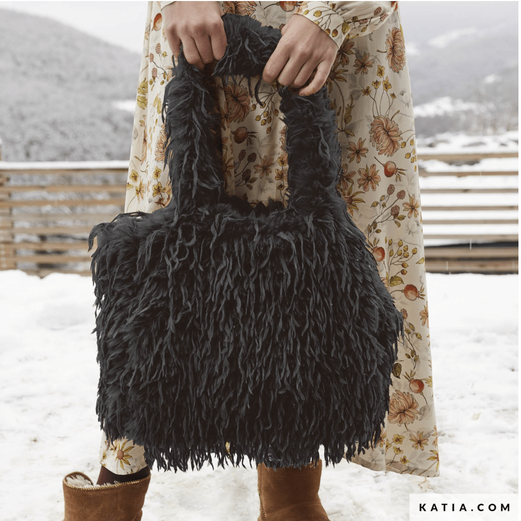 Black Feather Hair Vegan Faux Fur - Katia - Simplifi Fabric