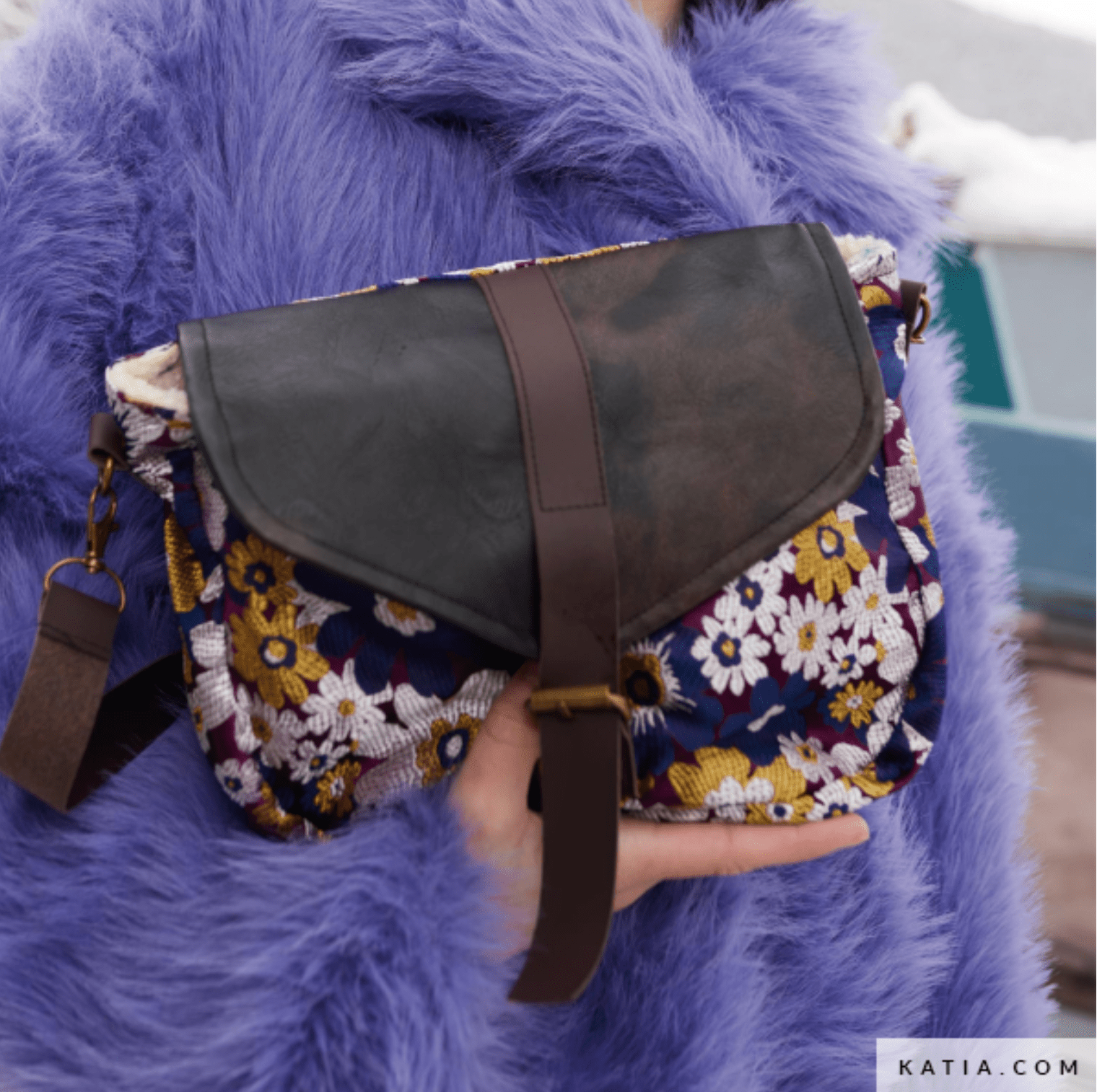 Blue & Purple Brocade - Katia - Simplifi Fabric