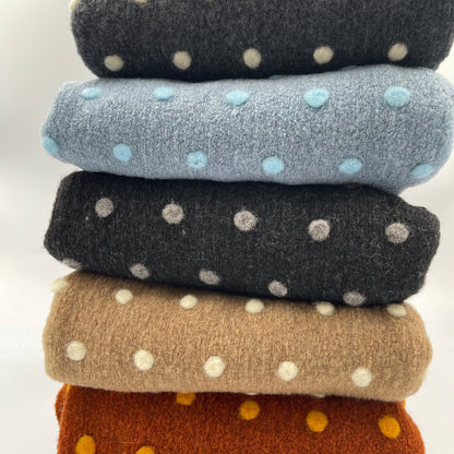 Boiled Wool - 2 - Tone Dots - European Import - Oeko - Tex® - Brick - Simplifi Fabric