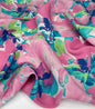 Botanical Viscose Linen - Turquoise/Pink - Simplifi Fabric