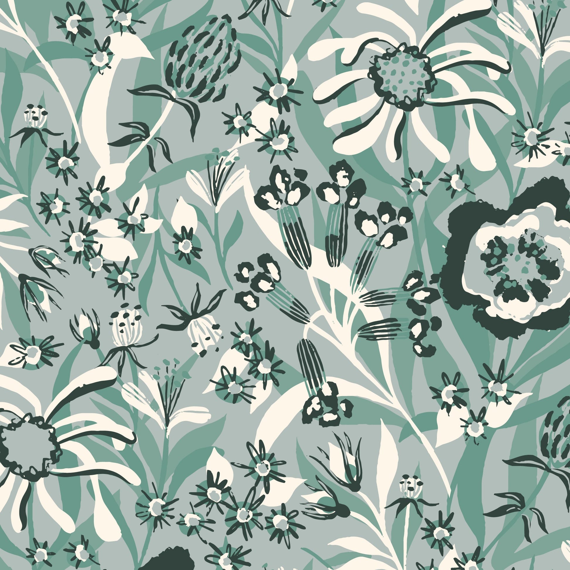 Bouquet - Blue - Kindred Comforts - Tanya Celia - Cloud 9 Fabrics - Poplin - Simplifi Fabric