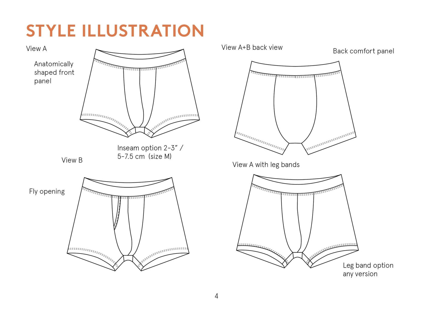 Boxer Briefs Mens Paper Pattern - Wardrobe by Me - Simplifi Fabric