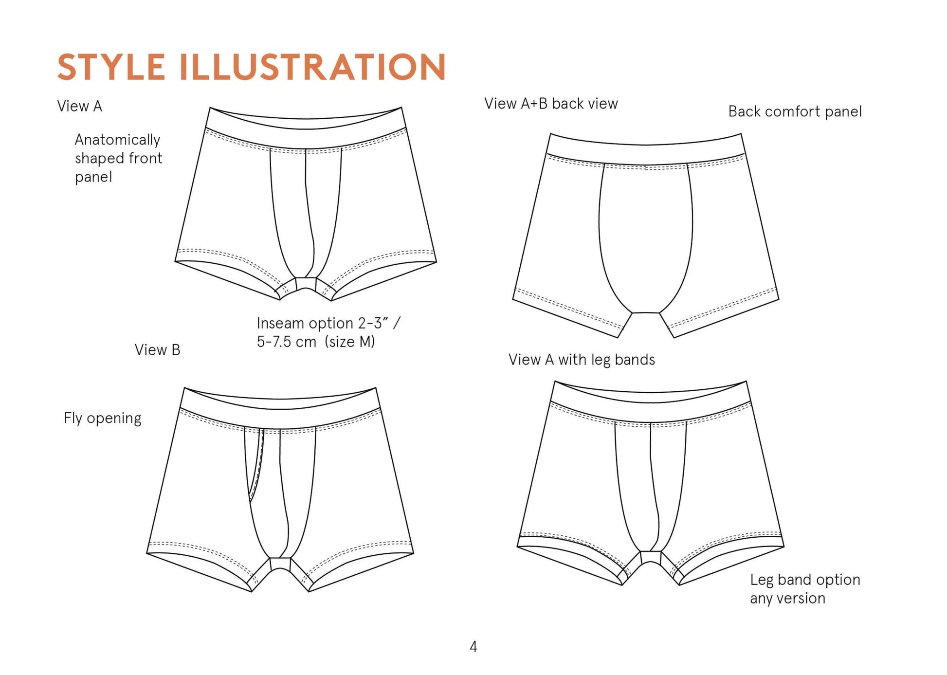 Boxer Briefs Mens Paper Pattern - Wardrobe by Me - Simplifi Fabric