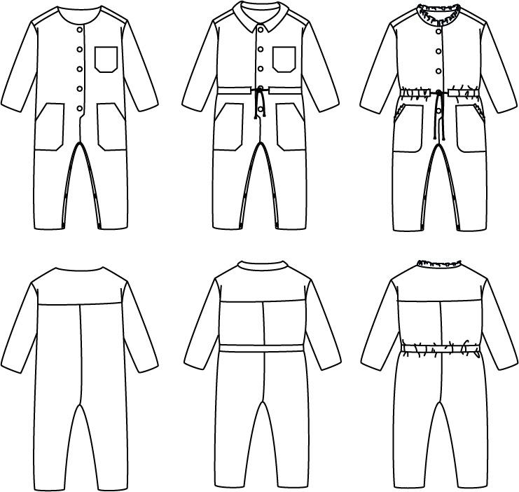 Brooklyn Jumpsuit Sewing Pattern - Baby 6M/4Y - Ikatee - Simplifi Fabric