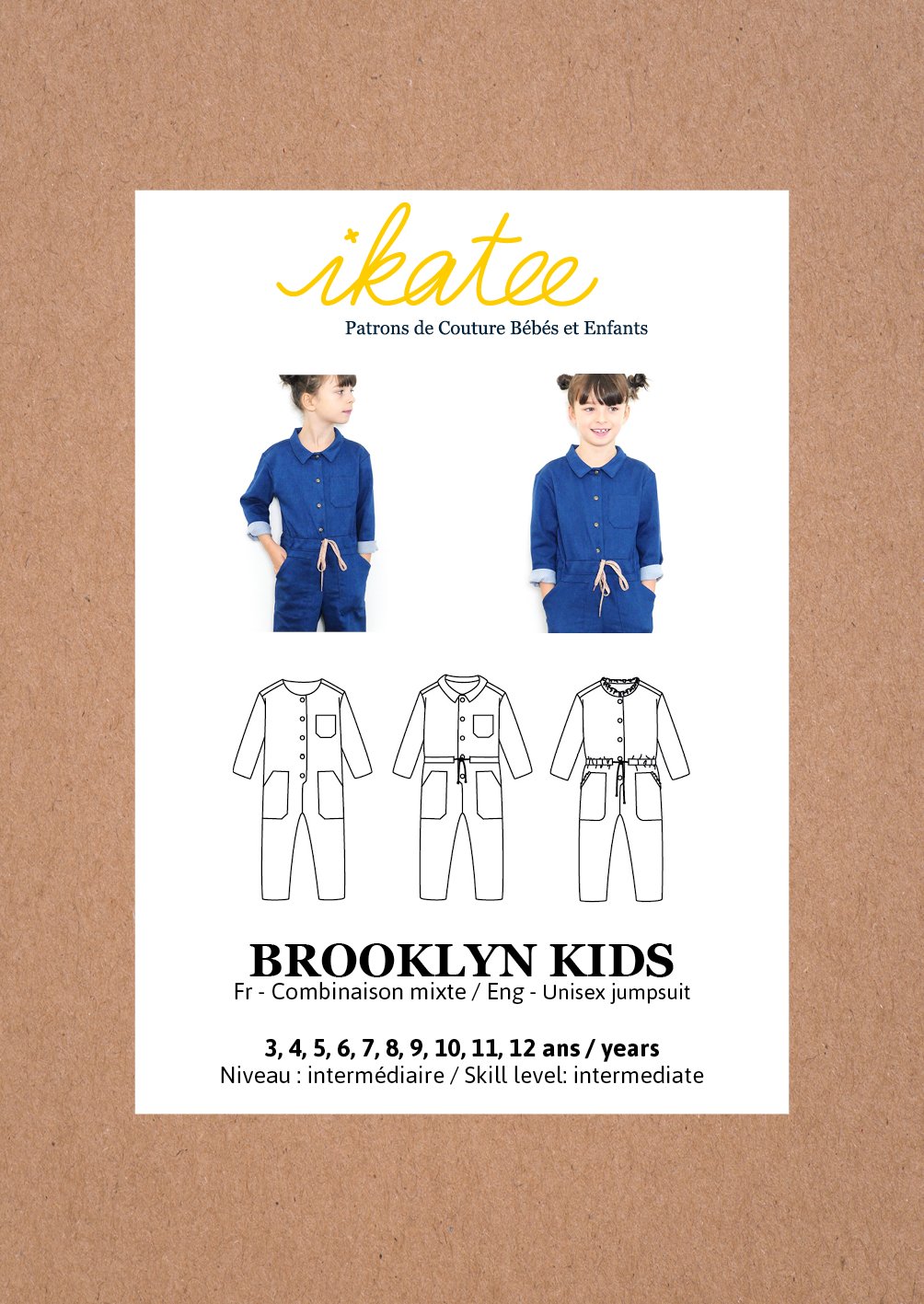 Brooklyn Jumpsuit Sewing Pattern - Kids 3/12Y - Ikatee - Simplifi Fabric