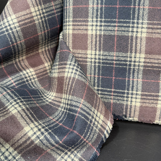 Brown Plaid Flannel - Deadstock - Simplifi Fabric