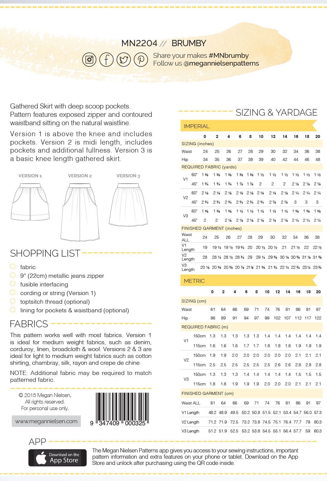 Brumby Skirt - Megan Nielsen Patterns - Sewing Pattern - Simplifi Fabric