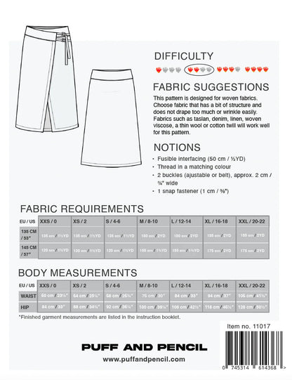Buckle Skirt - Paper Sewing Pattern - Puff And Pencil - Simplifi Fabric