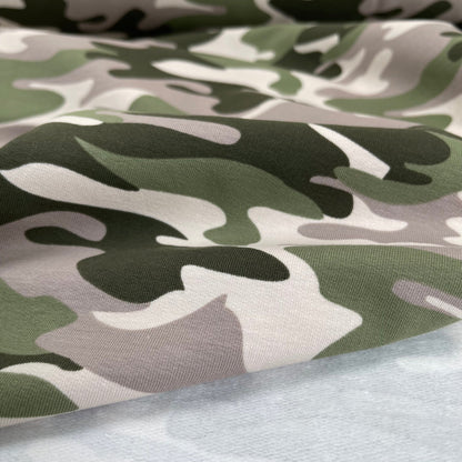 Camouflage Brushed French Terry - European Import - Oeko - Tex® - Taupe - Simplifi Fabric